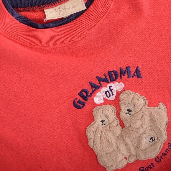 Vintage M&C Sportswear Red Grandma Teddy Bear Crewneck Sweater XL - Picture 10 of 10